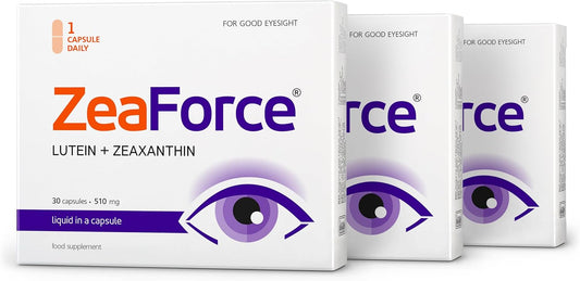 ZeaForce Liquid Vision Support Capsules - Concentrated Formula for Fast Absorption - Multidirectional Benefits - Lab Tested (3 Month Supply)