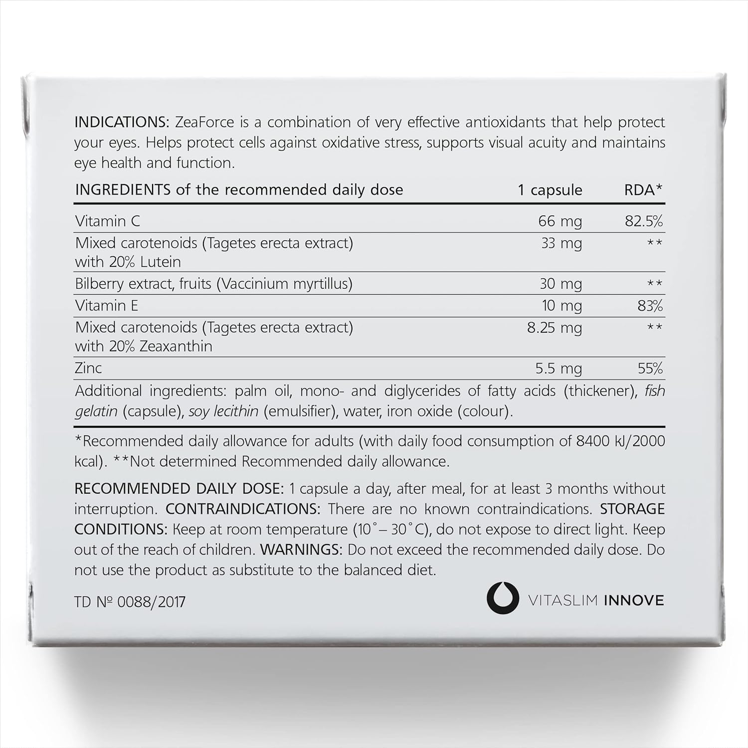 ZeaForce Liquid Vision Support Capsules - Concentrated Formula for Fast Absorption - Multidirectional Benefits - Lab Tested (3 Month Supply)
