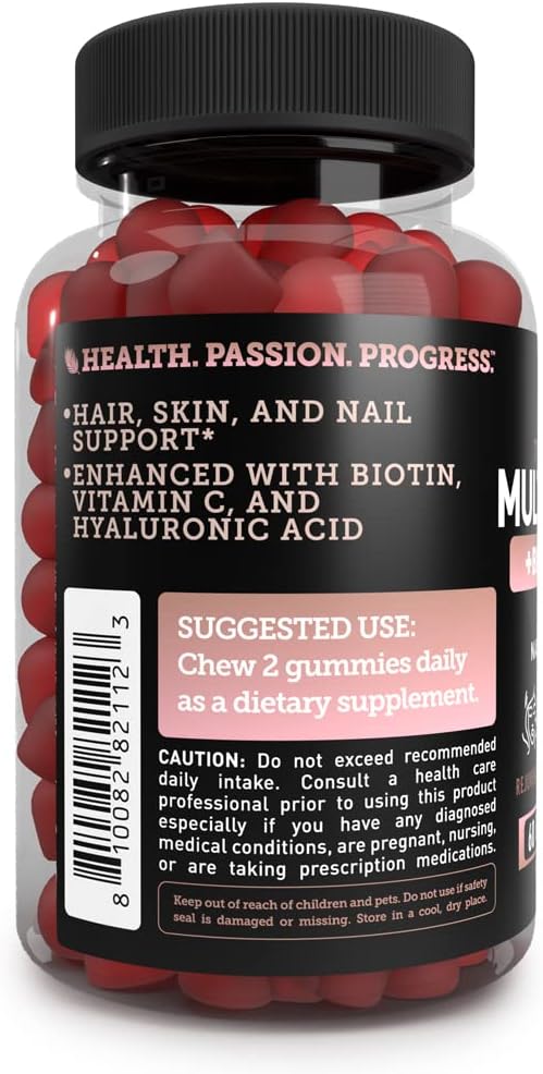 Zeal Naturals Multi Collagen Gummies with Vitamin C, Biotin, and Hyaluronic Acid - Peach Flavor - 60 Gummies