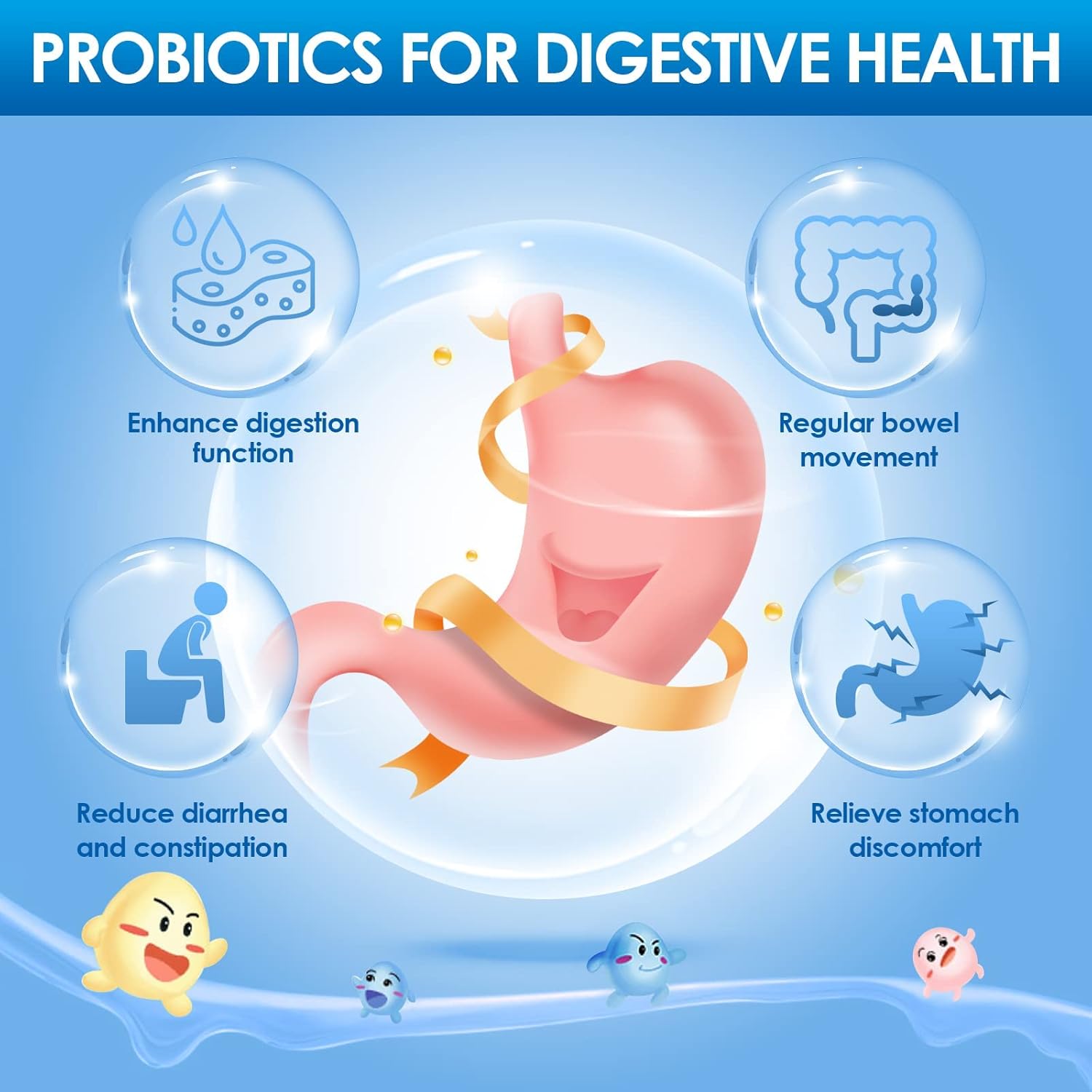 ZEBORA Probiotics for Men Digestive Health + Glucosamine Chondroitin MSM Supports - 50 Billion CFU + 1500mg Glucosamine