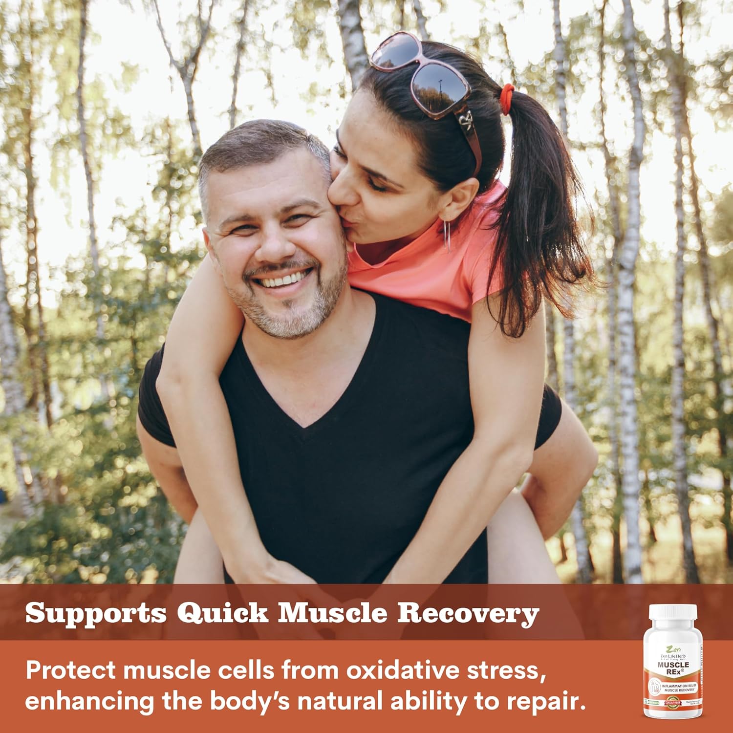 ZEN LIFE HERB Muscle REx - Natural Plant-Based Supplement for Joint, Muscle, and Nerve Support - Relieve Aches and Discomfort (60 Capsules)