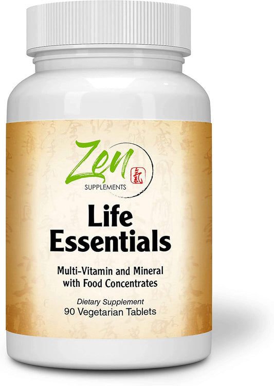 Zen Supplements Whole Food Life Essentials Multivitamin - Full-Spectrum Nutrients for Arthritis Pain Relief and Energy Boost - 90 Tablets
