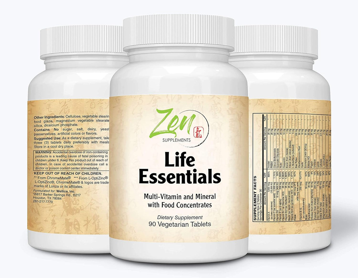 Zen Supplements Whole Food Life Essentials Multivitamin - Full-Spectrum Nutrients for Arthritis Pain Relief and Energy Boost - 90 Tablets