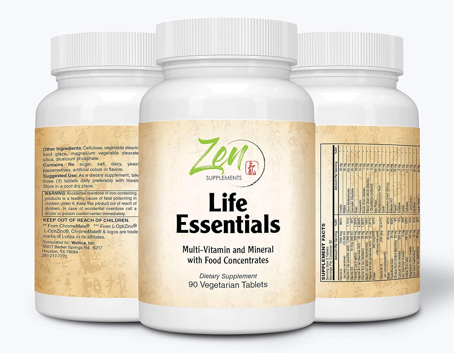 Zen Supplements Whole Food Life Essentials Multivitamin - Full-Spectrum Nutrients for Arthritis Pain Relief and Energy Boost - 90 Tablets