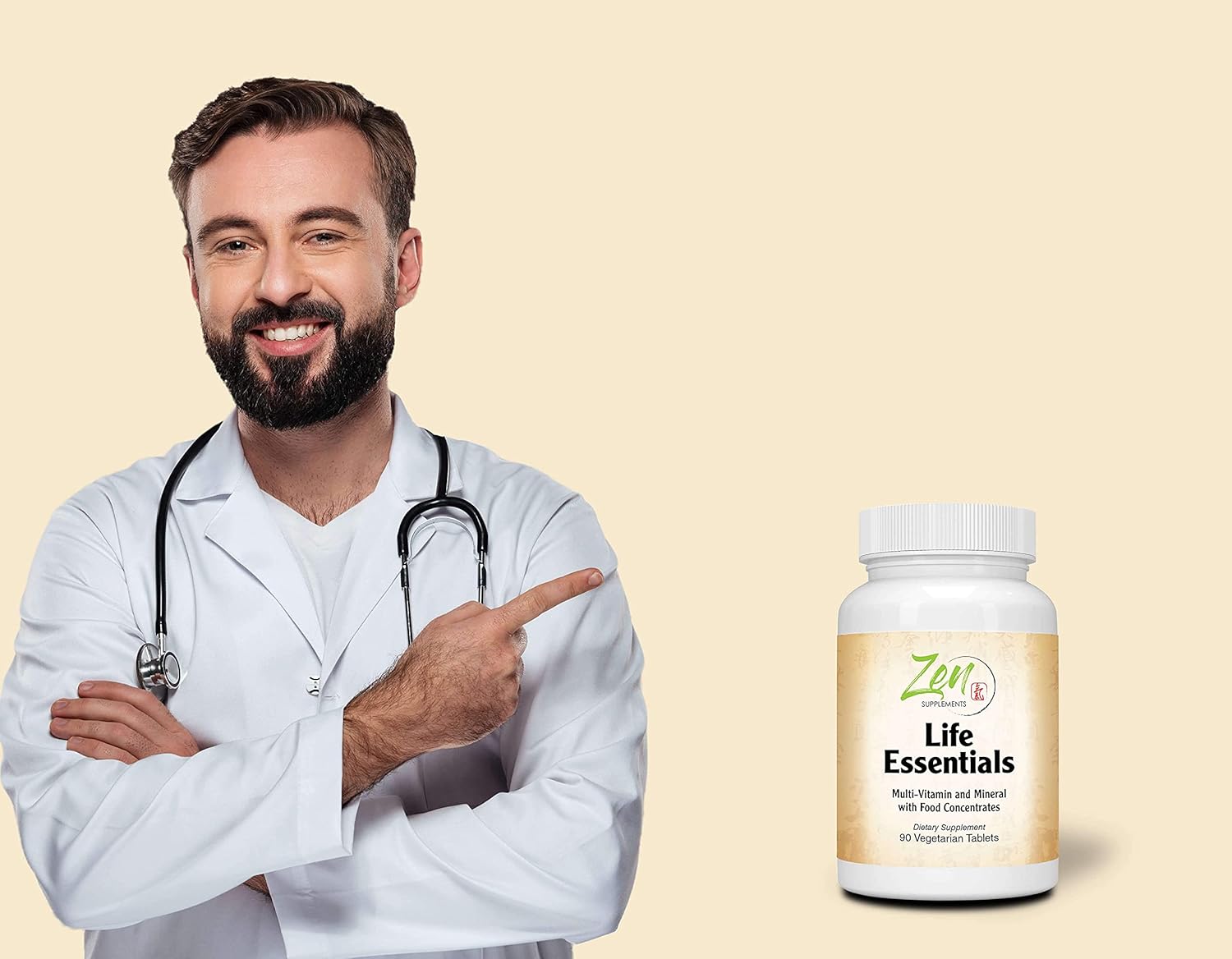 Zen Supplements Whole Food Life Essentials Multivitamin - Full-Spectrum Nutrients for Arthritis Pain Relief and Energy Boost - 90 Tablets