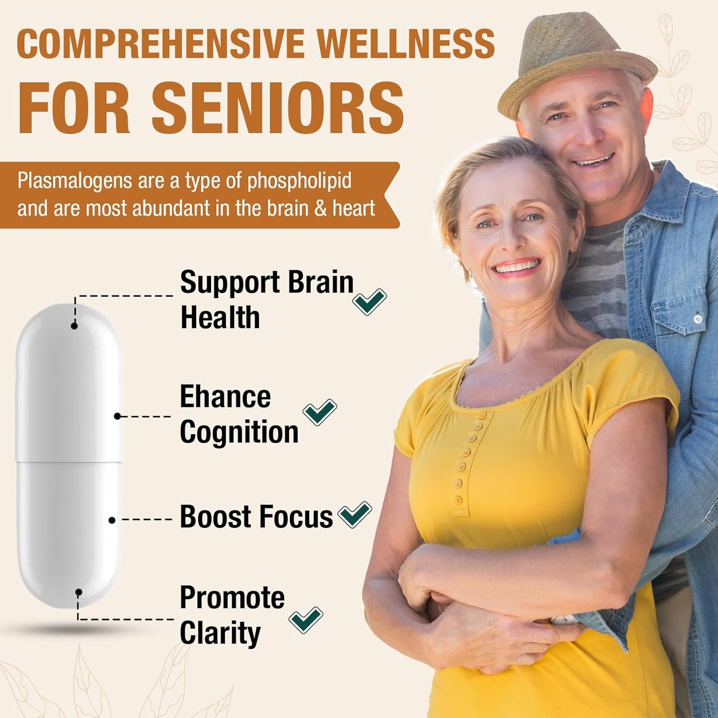 ZenixZephir Liposomal Brain Supplements with Plasmalogen, Curcumin & Vitamin E - Enhanced Absorption for Memory & Focus - Ideal for Seniors, Men & Women - Cognitive Health Booster - 60 Servings