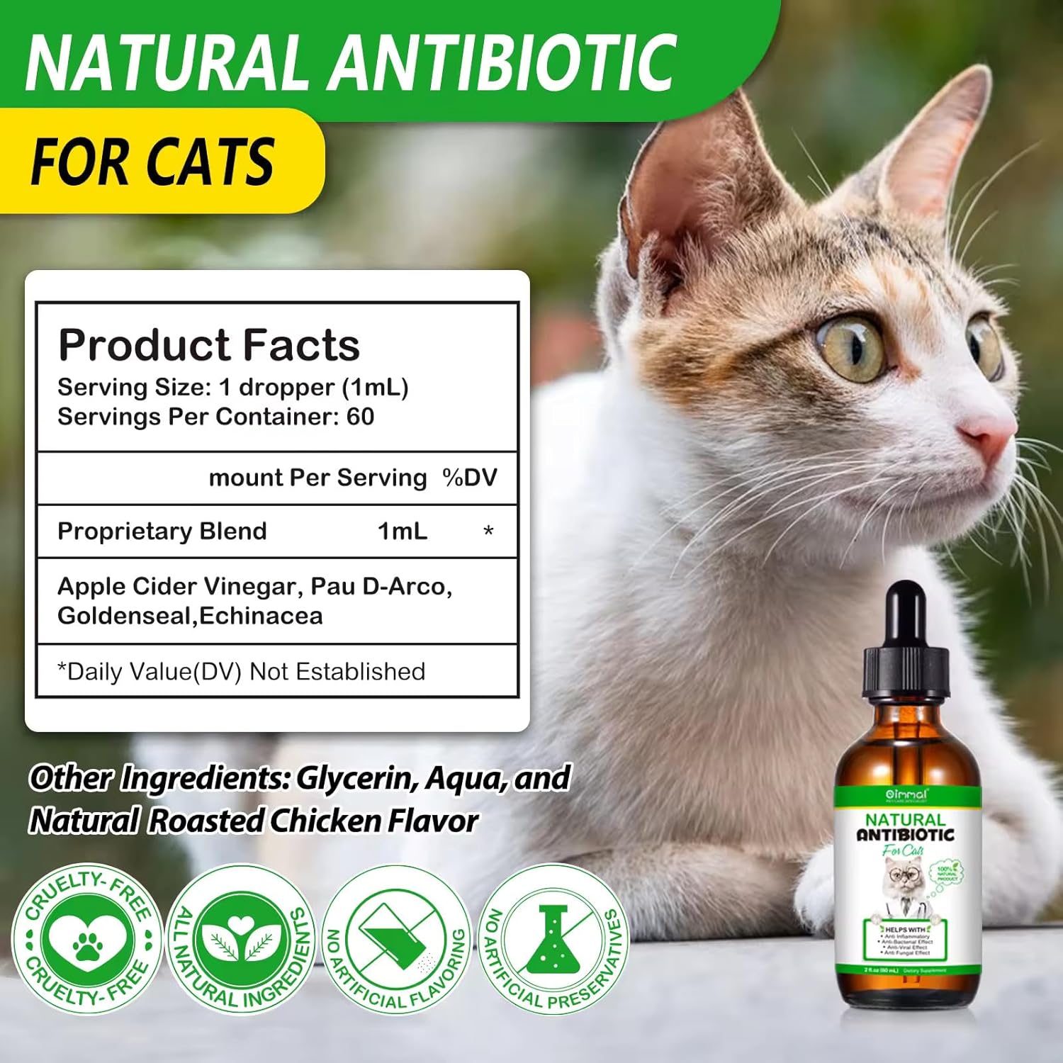 Zenpaws Pet Antibiotic: Natural Healing Aid for Cats- Skin Repair for Wounds, Sores, and Abrasions, Itch Relief