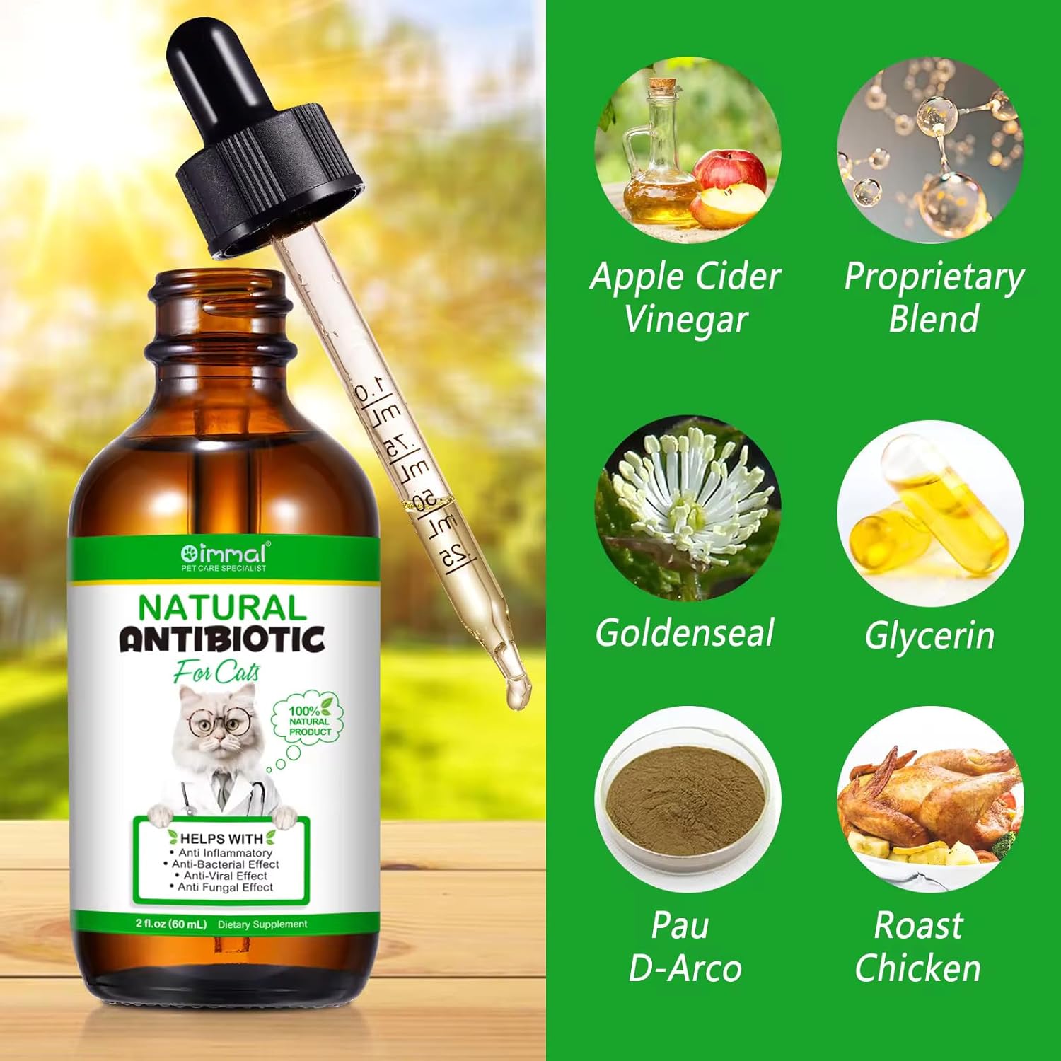 Zenpaws Pet Antibiotic: Natural Healing Aid for Cats- Skin Repair for Wounds, Sores, and Abrasions, Itch Relief
