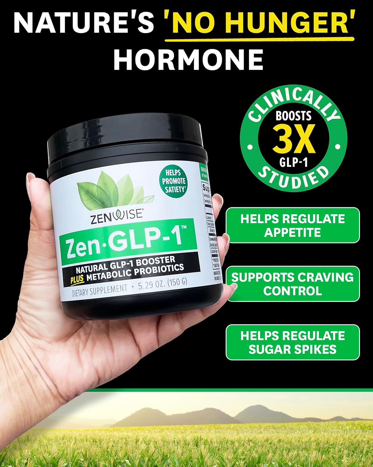 Zenwise Health ZenGLP-1™ - Natural Metabolic Probiotic with GLP-1 for Hunger Control & Digestive Health - 15-Day Supply