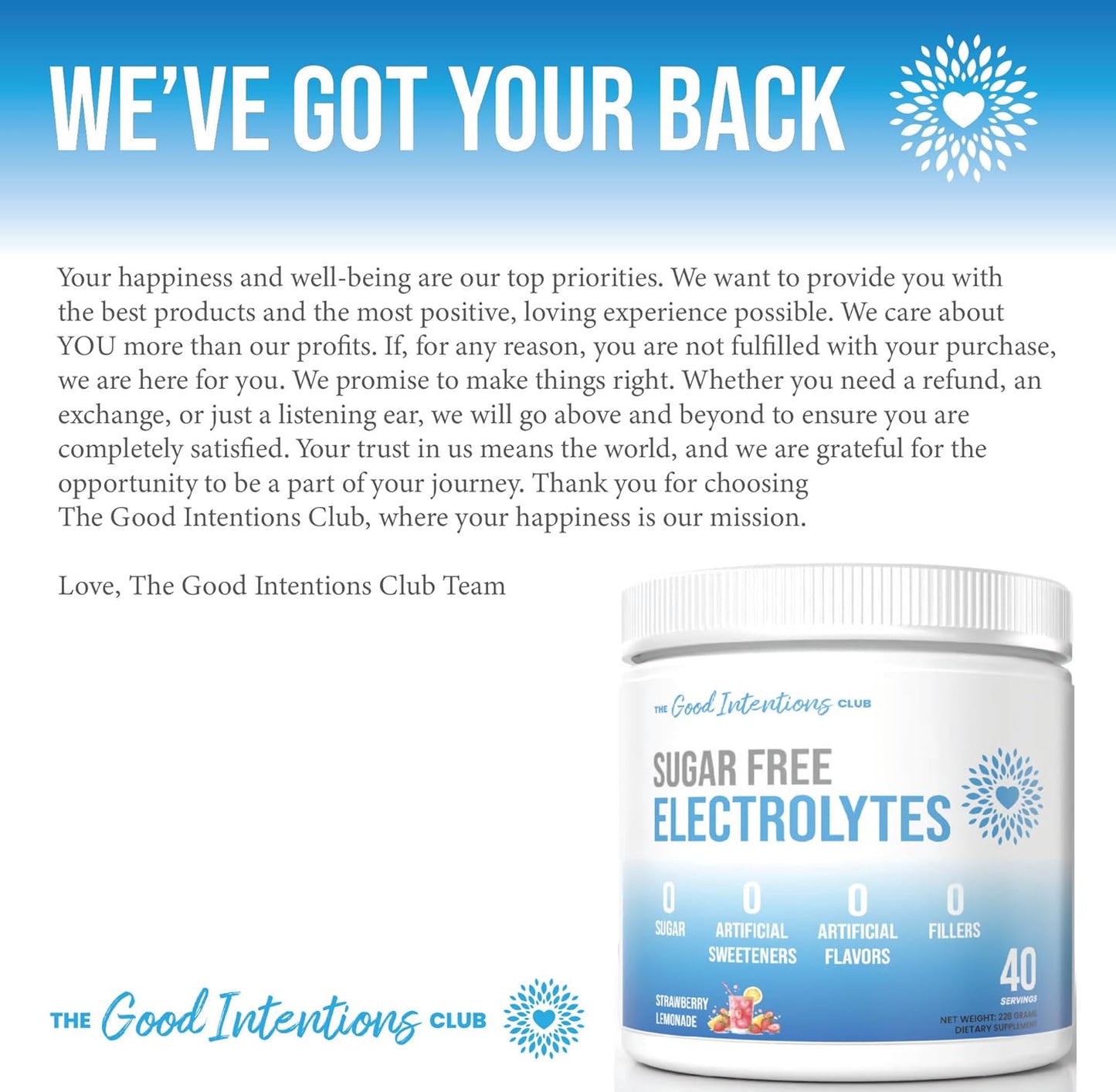 Zero Artificial Ingredients Strawberry Lemonade Electrolytes Powder - 40 Servings by The Good Intentions Club