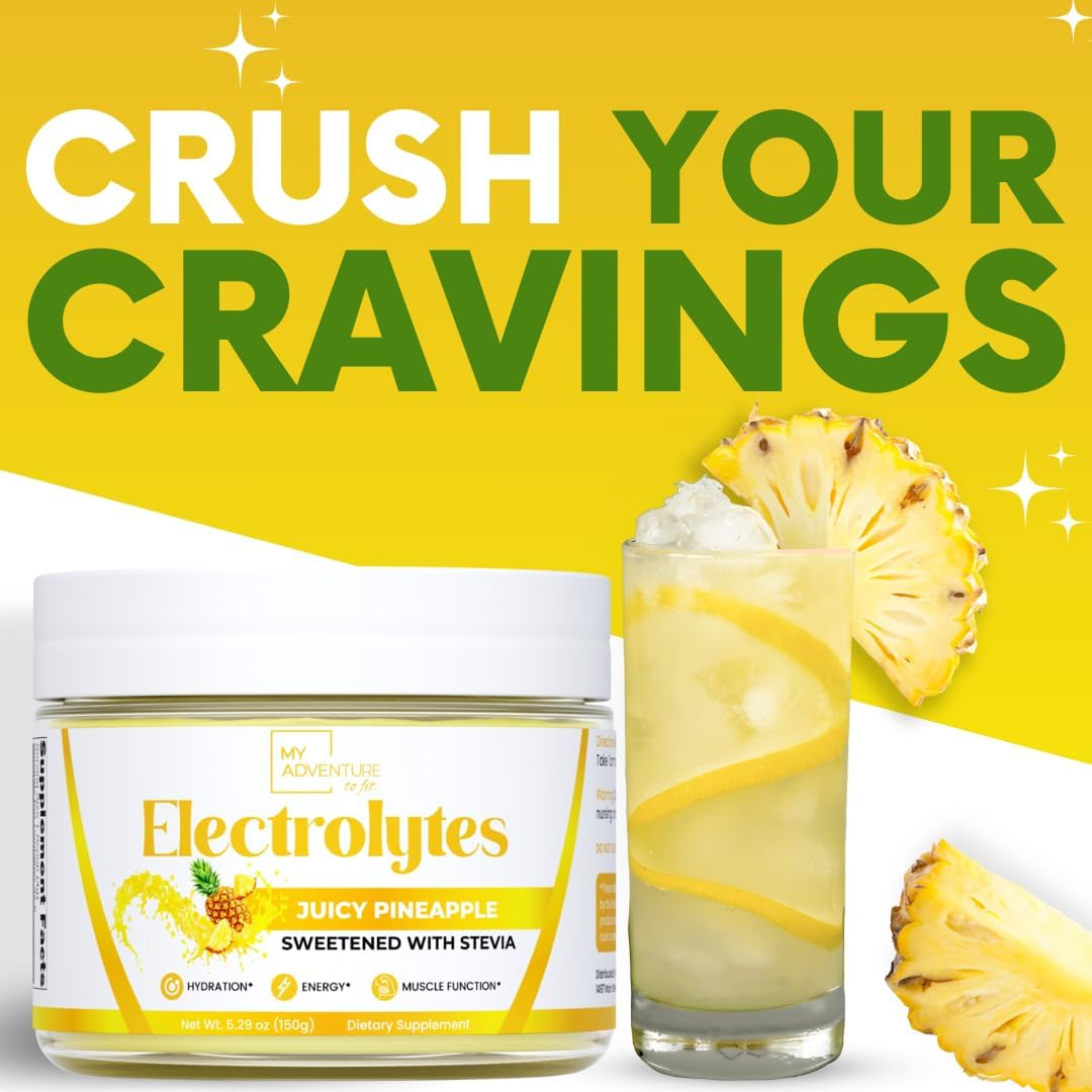 Zero Sugar Pineapple Electrolyte Powder - Natural Caffeine-Free Energy Drink Mix - Vegan, Keto, Paleo - Hydration Drink with All-Natural Ingredients - 37 Servings