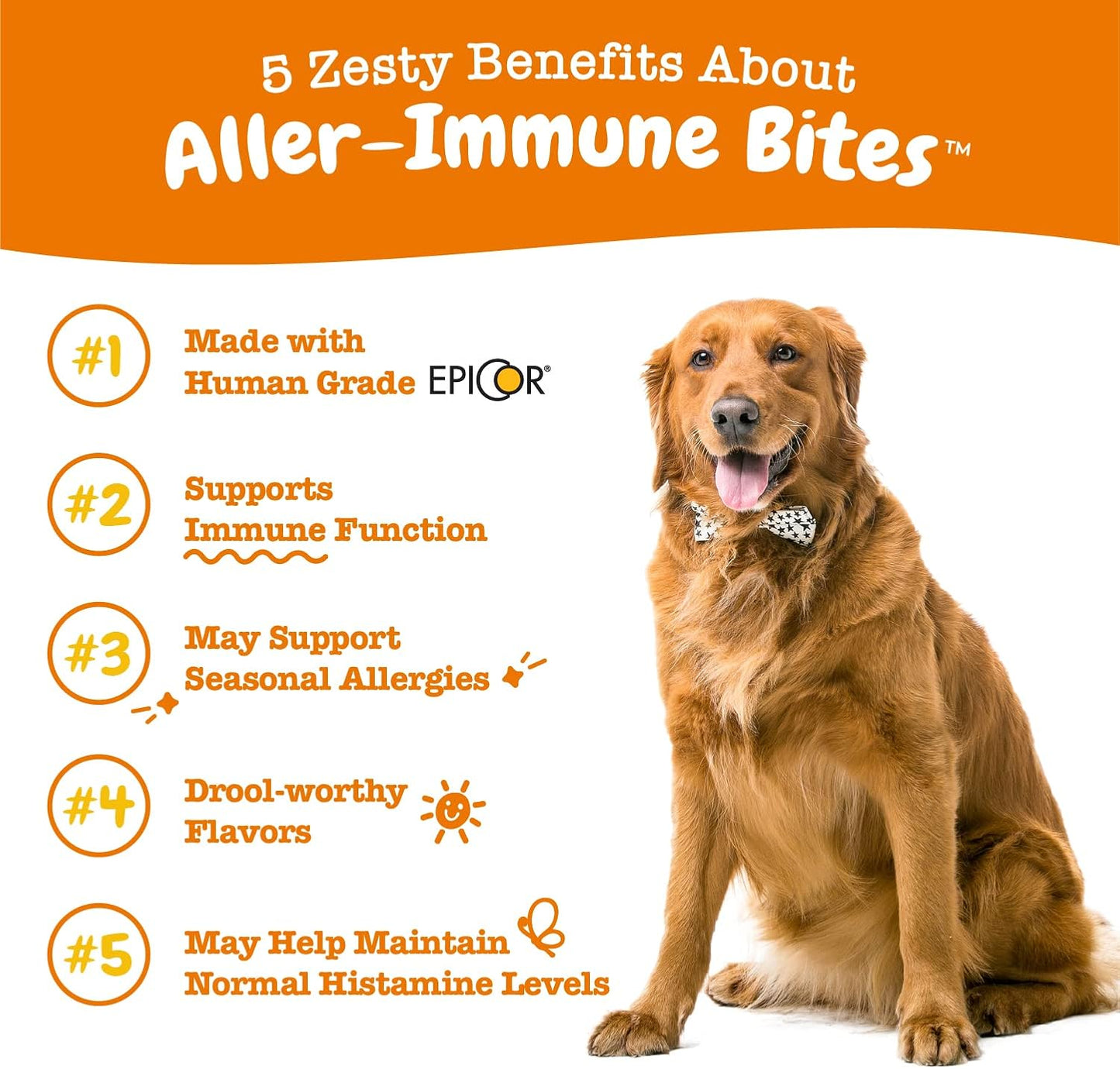 Zesty Paws Allergy Immune Supplement for Dogs with Omega 3 Salmon Oil, EpiCor, Probiotics - 90 Count, 4 Pack