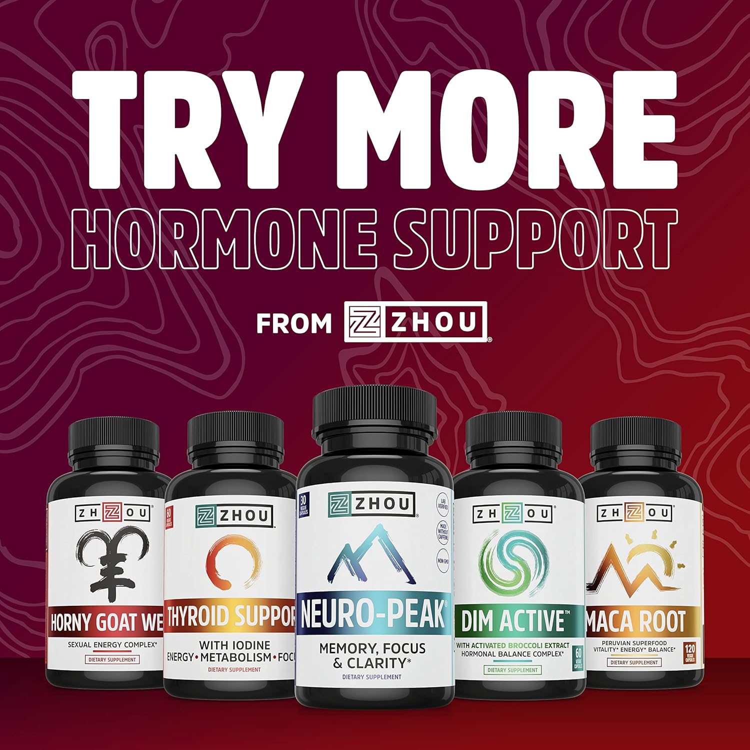 Zhou Clarity and Vitality Hormonal Balance Formula 50mg Capsules - Non-GMO, Vegan, Gluten Free - Healthy Aging Supplement for Women & Men