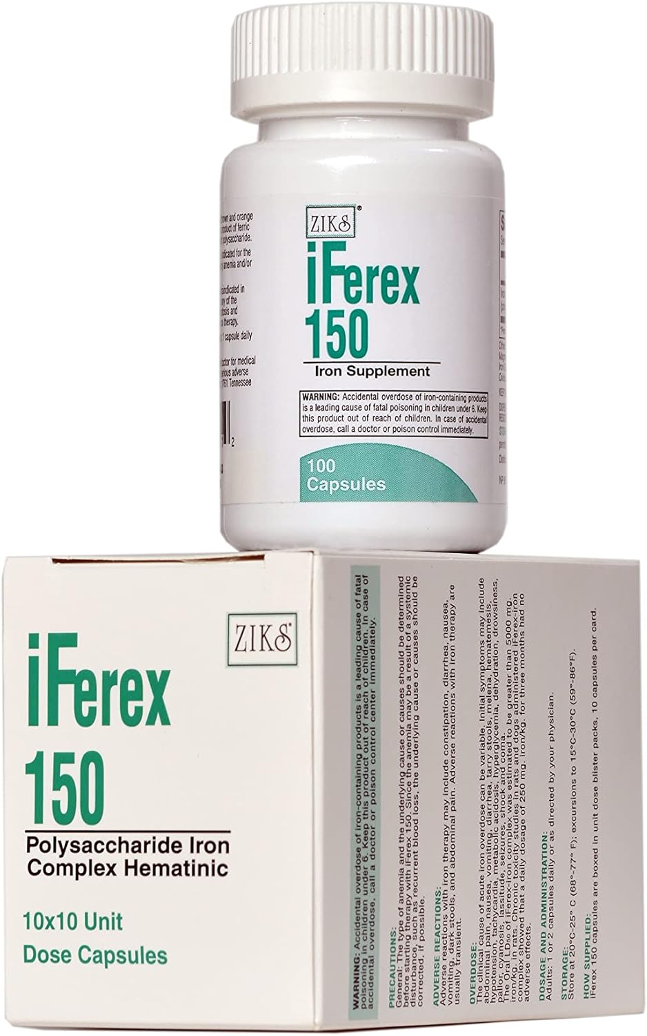 Ziks iFerex 150: Iron Supplement with Advanced Formula for Energy and Immune Support