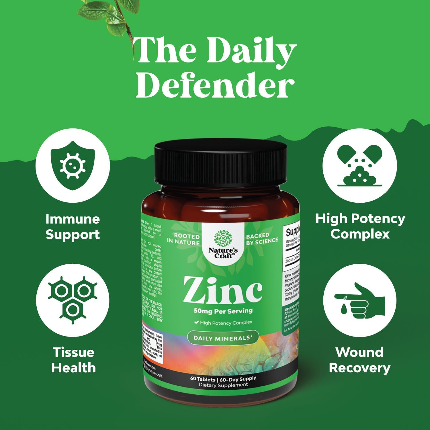 Zinc and Quercetin Bundle for Immune Support and Joint Health - Enhances Skin, Nail, Brain, and Lung Function - Boosts Immunity and Focus