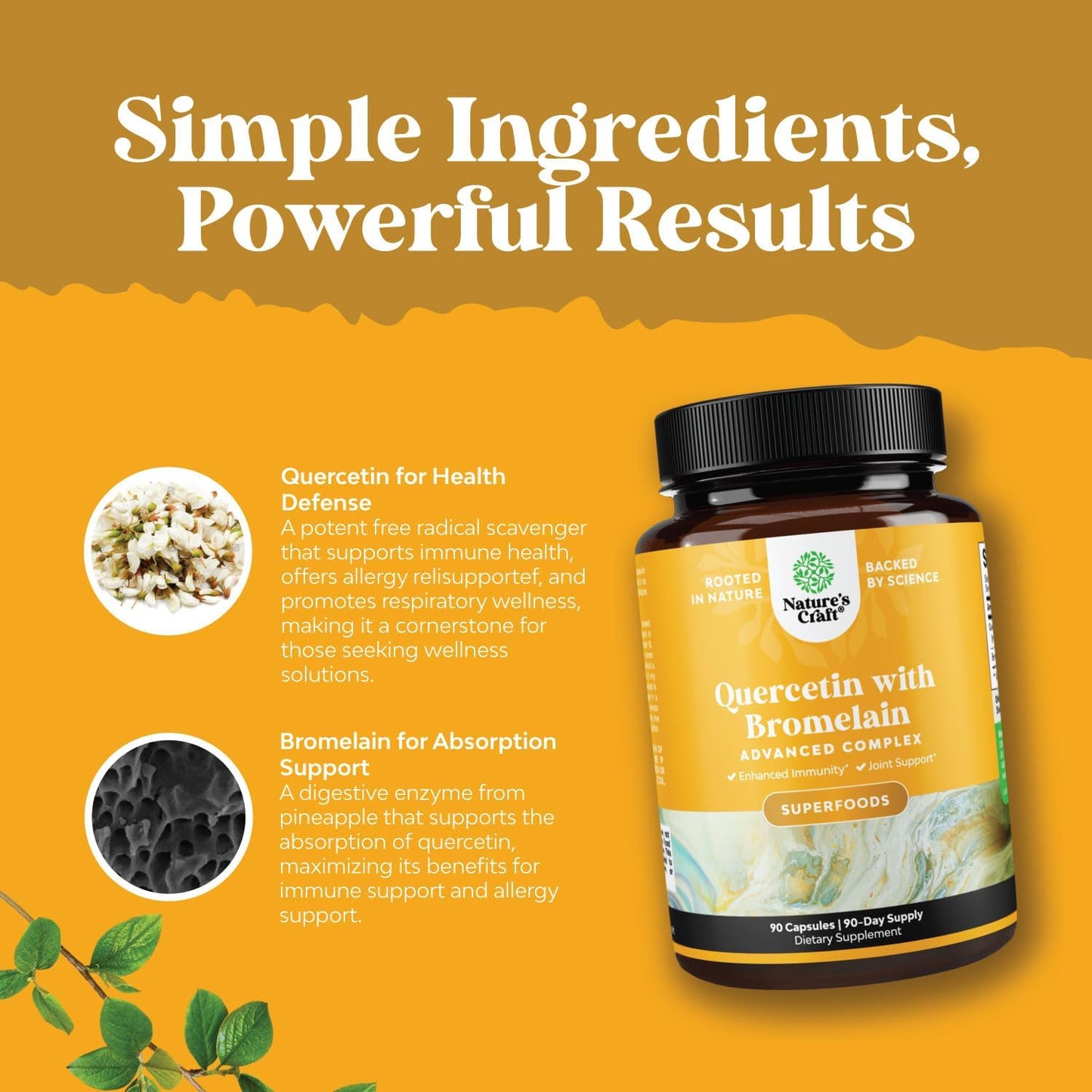 Zinc and Quercetin Bundle for Immune Support and Joint Health - Enhances Skin, Nail, Brain, and Lung Function - Boosts Immunity and Focus