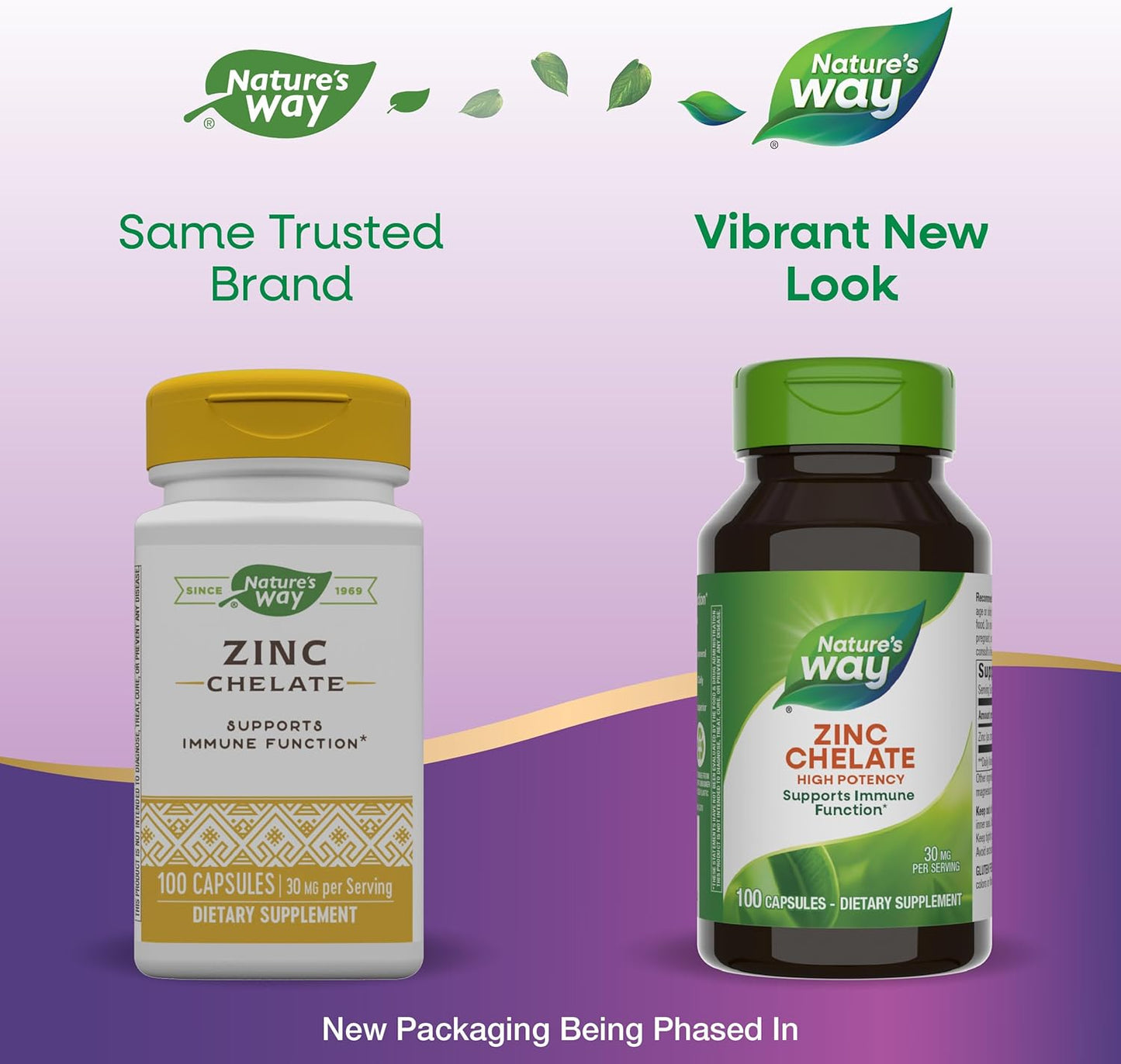 Zinc Chelate by Nature's Way - 30mg Immune Support Capsules, 100 Count