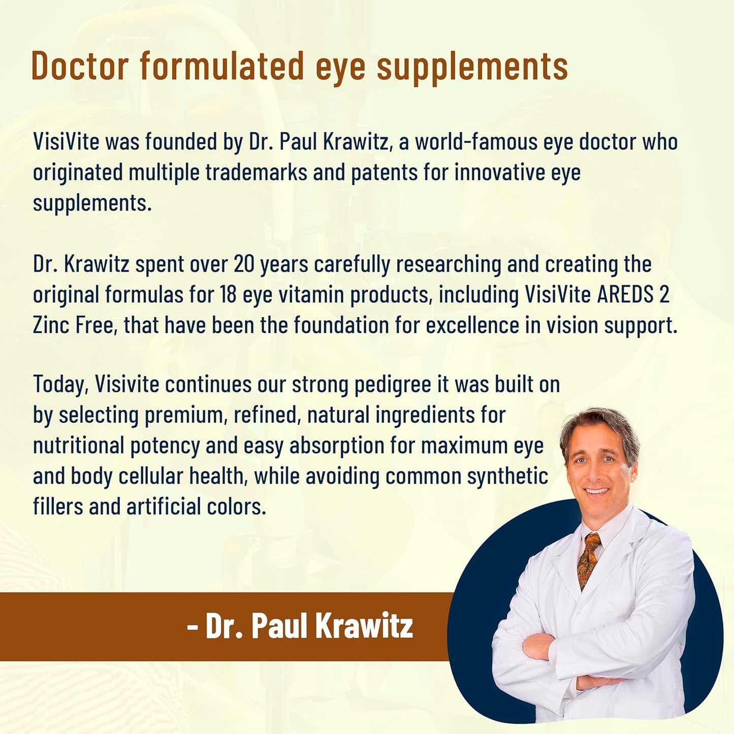 Zinc-Free VisiVite AREDS 2 Eye Vitamins with Zeaxanthin and Lutein - Soy-Free VCaps - No Zinc or Copper