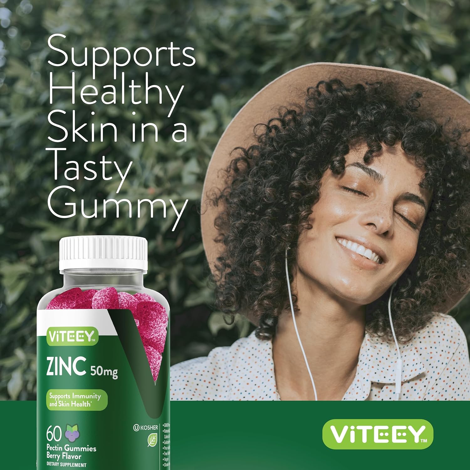 Zinc Gummies for Adults and Teens - 50mg - Immune & Antioxidant Support - Vegan Berry Flavored Supplement