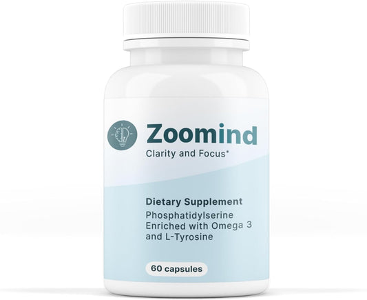 Zoomind Dietary Supplement - Omega-3, Phosphatidylserine, L-Tyrosine for Brain Clarity and Focus, 60 Capsules